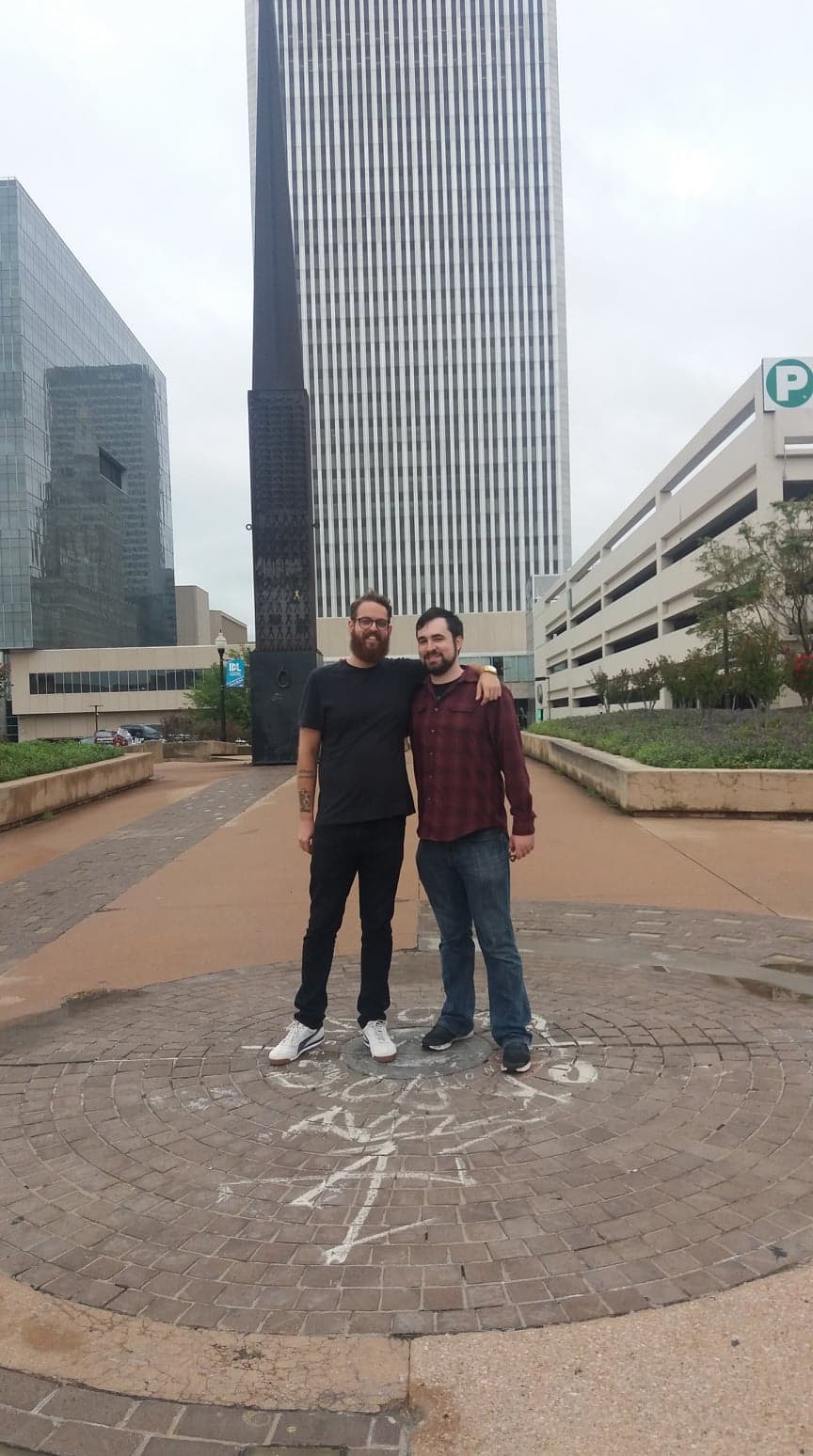 Ryan Wolf with fellow MAPH alum Thomas Morrison on their book research trip in Tulsa, Oklahoma.